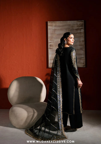 Neeshay Stitched Raw Silk Collection - 2025 RS-03 BLACK Neeshay Stitched Raw Silk Collection - 2025 RS-03 BLACK