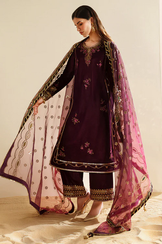 Jazmin Unstitched Velvet Embroidered Formal Vogue - 2025 VVF D-04 Jazmin Unstitched Velvet Embroidered Formal Vogue - 2025 VVF D-04