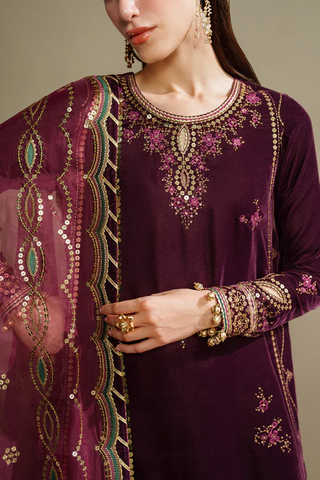 Jazmin Unstitched Velvet Embroidered Formal Vogue - 2025 VVF D-04 Jazmin Unstitched Velvet Embroidered Formal Vogue - 2025 VVF D-04