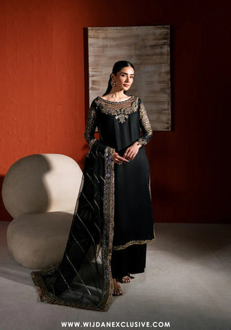 Neeshay Stitched Raw Silk Collection - 2025 RS-03 BLACK Neeshay Stitched Raw Silk Collection - 2025 RS-03 BLACK