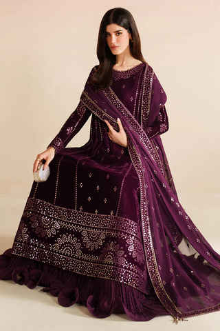 Jazmin Unstitched Velvet Embroidered Formal Vogue - 2025 VVF D-01 Jazmin Unstitched Velvet Embroidered Formal Vogue - 2025 VVF D-01