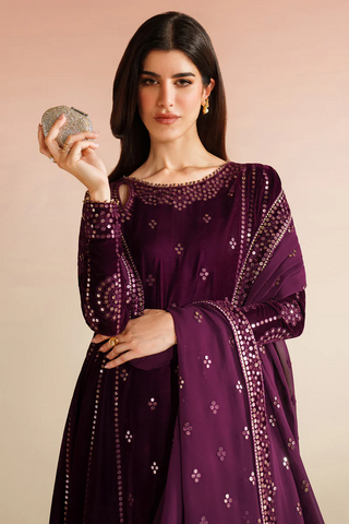 Jazmin Unstitched Velvet Embroidered Formal Vogue - 2025 VVF D-01 Jazmin Unstitched Velvet Embroidered Formal Vogue - 2025 VVF D-01