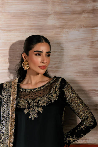 Neeshay Stitched Raw Silk Collection - 2025 RS-03 BLACK Neeshay Stitched Raw Silk Collection - 2025 RS-03 BLACK