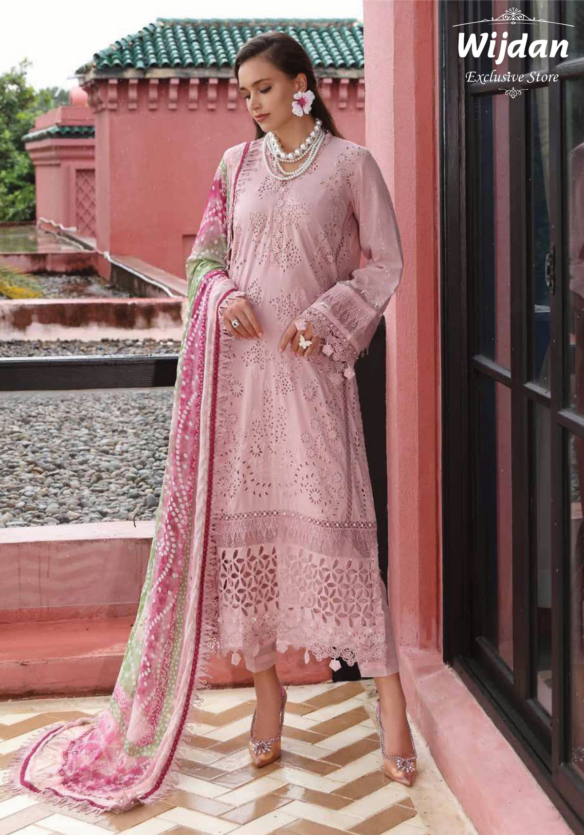 Nureh Bazar Unstitched Schiffli Lawn Collection'25 NE-106