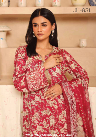 Aleeha Unstitched Embroidered Lawn Chikankari Collection - 2025 by Johra JH-951