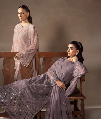 Afsanah by Lamisah | Unstitched Luxury Chiffon Formal Collection - 2025 (MAUVE MYSTIQUE)