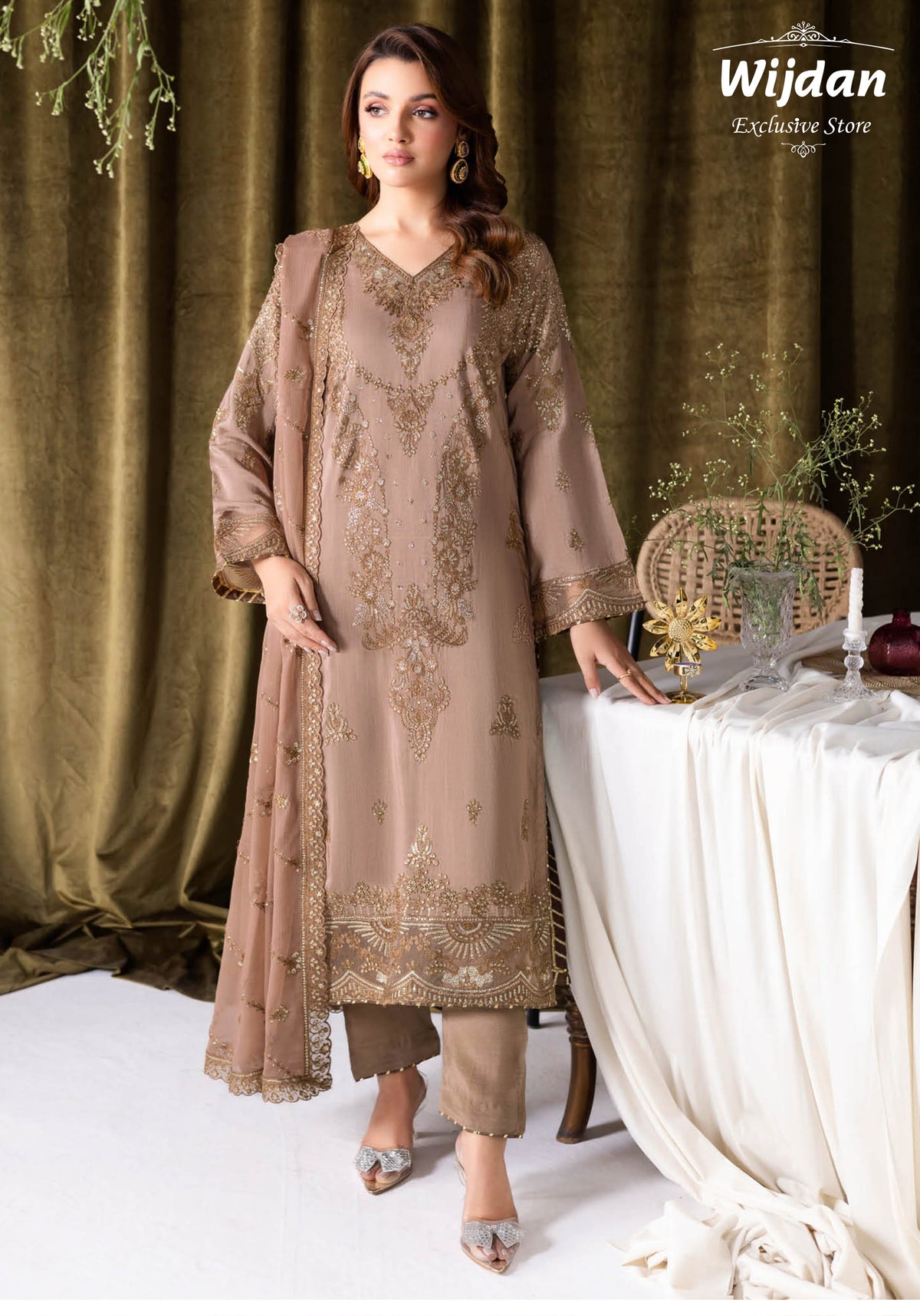 Aangan Luxury Raw Silk Collection'24 Vol-01 by Ramsha AA-110