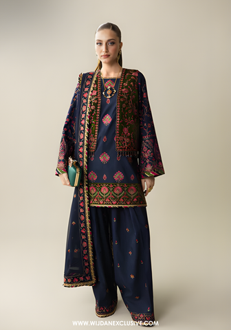 Makhmal Unstitched Embroidered Velvet Collection By Asim Jofa (D-04)