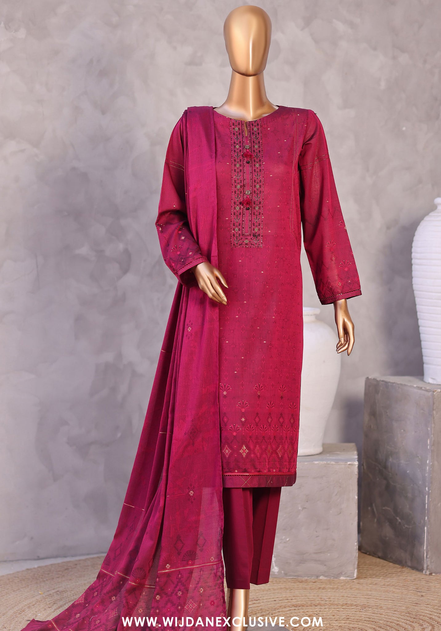 HZ Valencia Jacquard Embroidered Unstitched Lawn Collection - 2026 (VJE-7102)