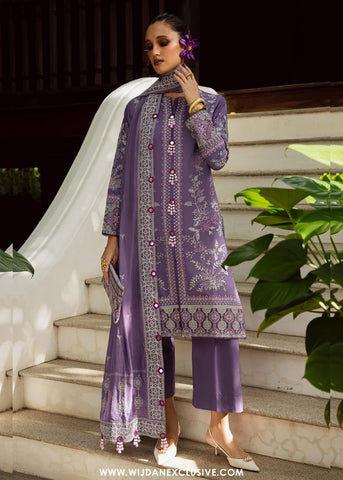 Lovella by Marjjan | Unstitched Embroidered Viscose Collection - 2025 MEV-48 B (LIGHT PURPLE)