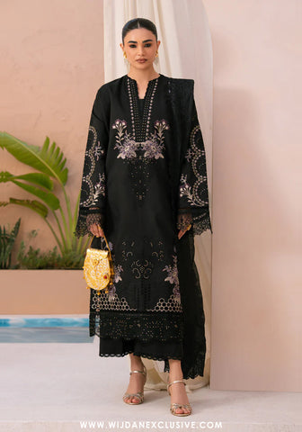 Amani by Marjjan | Unstitched Embroidered Viscose Winter Collection - 2025 MSV-01-A (BLACK)