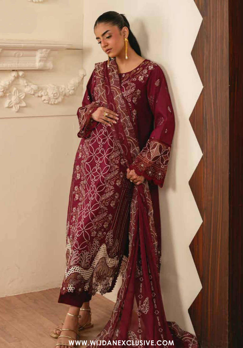 Elsa by Marjjan | Unstitched Embroidered Lawn Collection - 2026 ( 213-B)