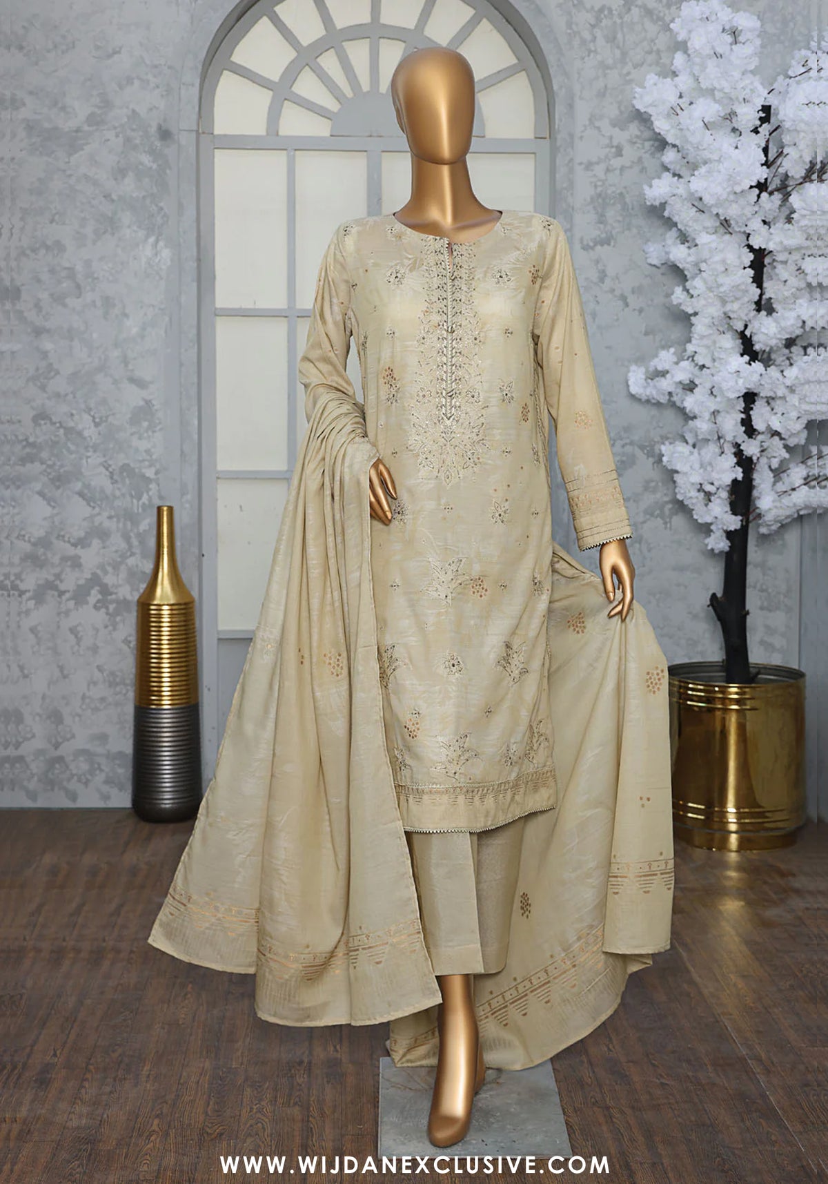 HZ Valencia Unstitched Embroidered Jacquard Vol-II Winter Collection - 2025 VJE-20