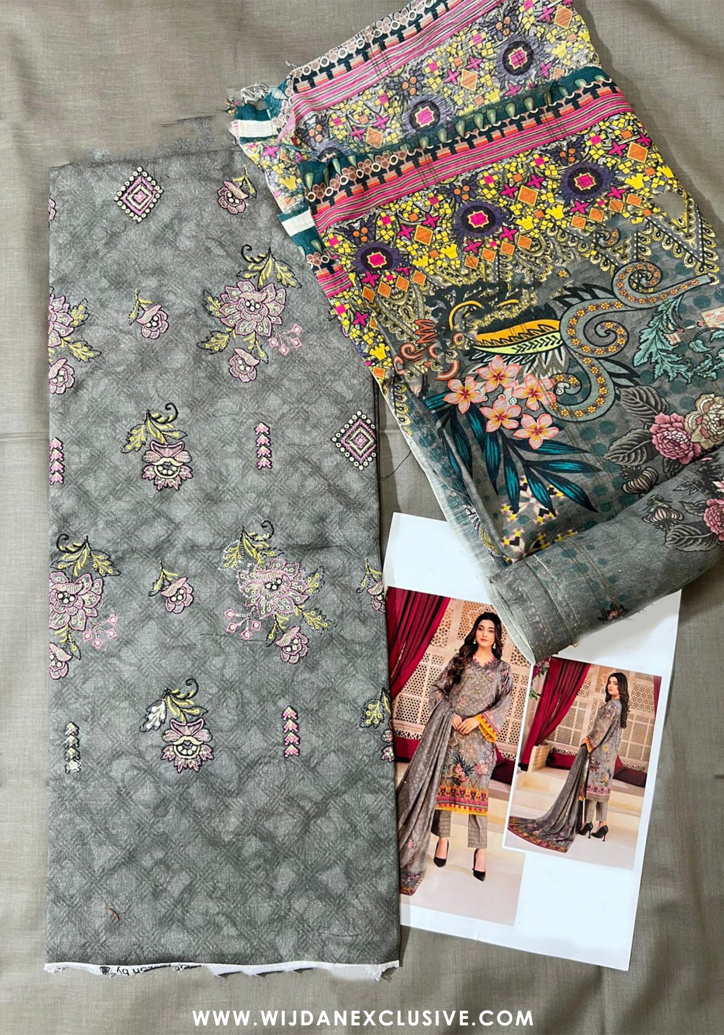 Suzaina Unstitched Printed Embroidered Lawn Collection by Wijdan ART-06