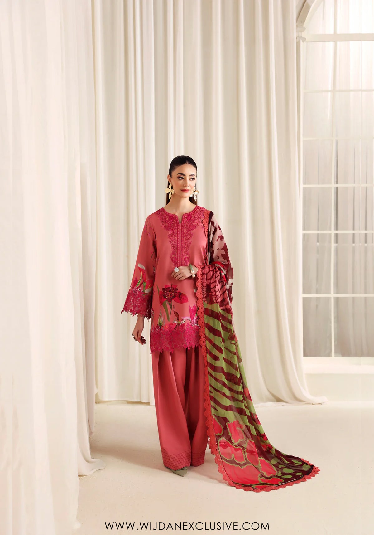 Zyrah by Naqsh | Unstitched Fall Winter Collection - 2025 PEACHY PINK - 00180