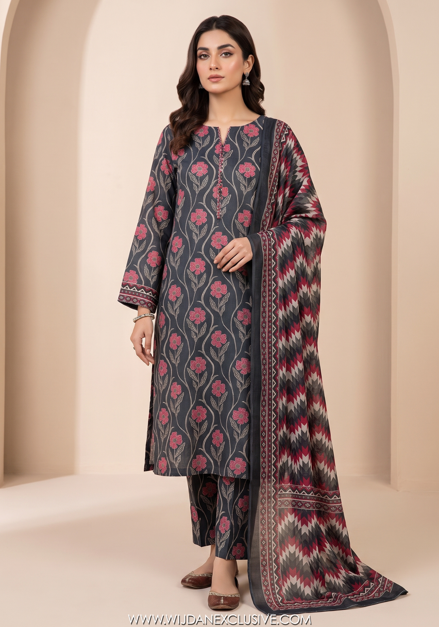 Bin Saeed Unstitched 3PC Digital Printed Cambric Collection - 2025 D-09
