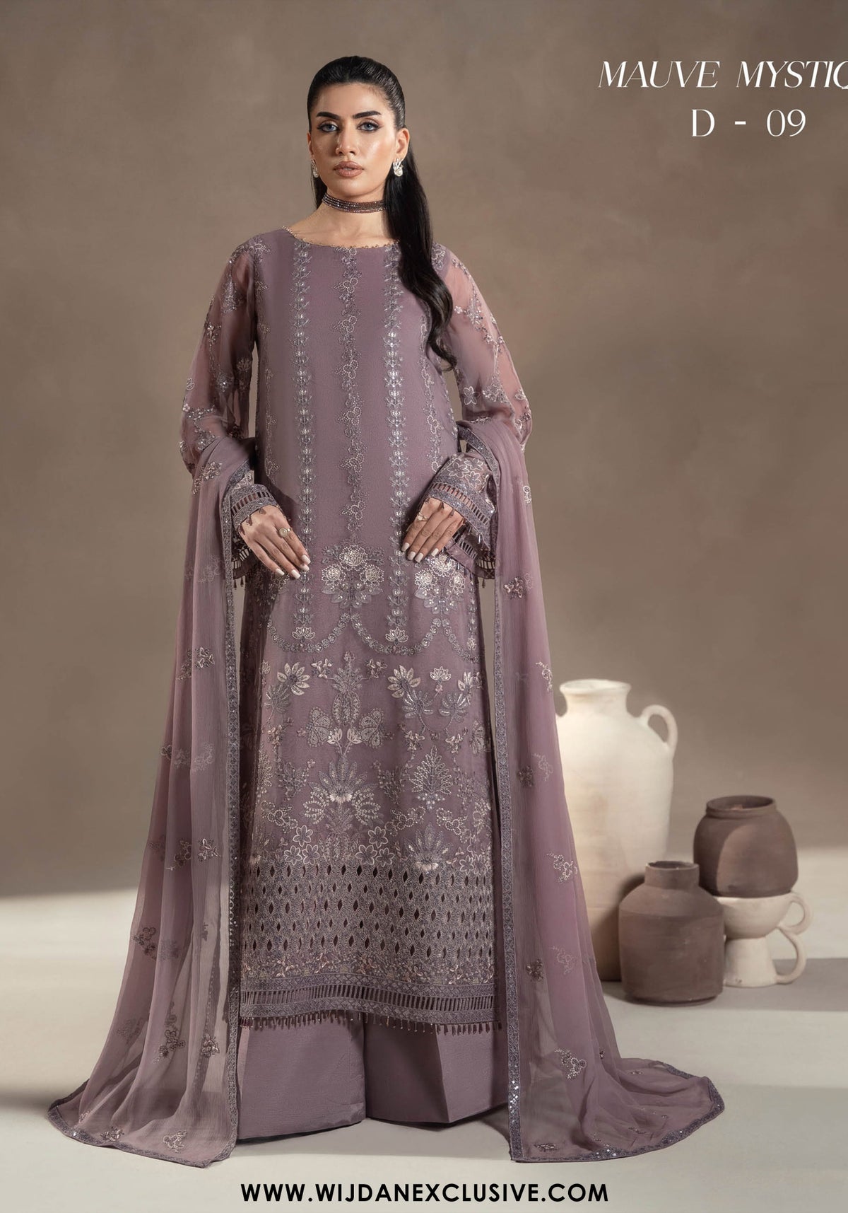 Afsanah by Lamisah | Unstitched Luxury Chiffon Formal Collection - 2025 (MAUVE MYSTIQUE)