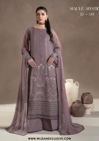 Afsanah by Lamisah | Unstitched Luxury Chiffon Formal Collection - 2025 (MAUVE MYSTIQUE)