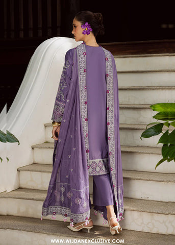 Lovella by Marjjan | Unstitched Embroidered Viscose Collection - 2025 MEV-48 B (LIGHT PURPLE)