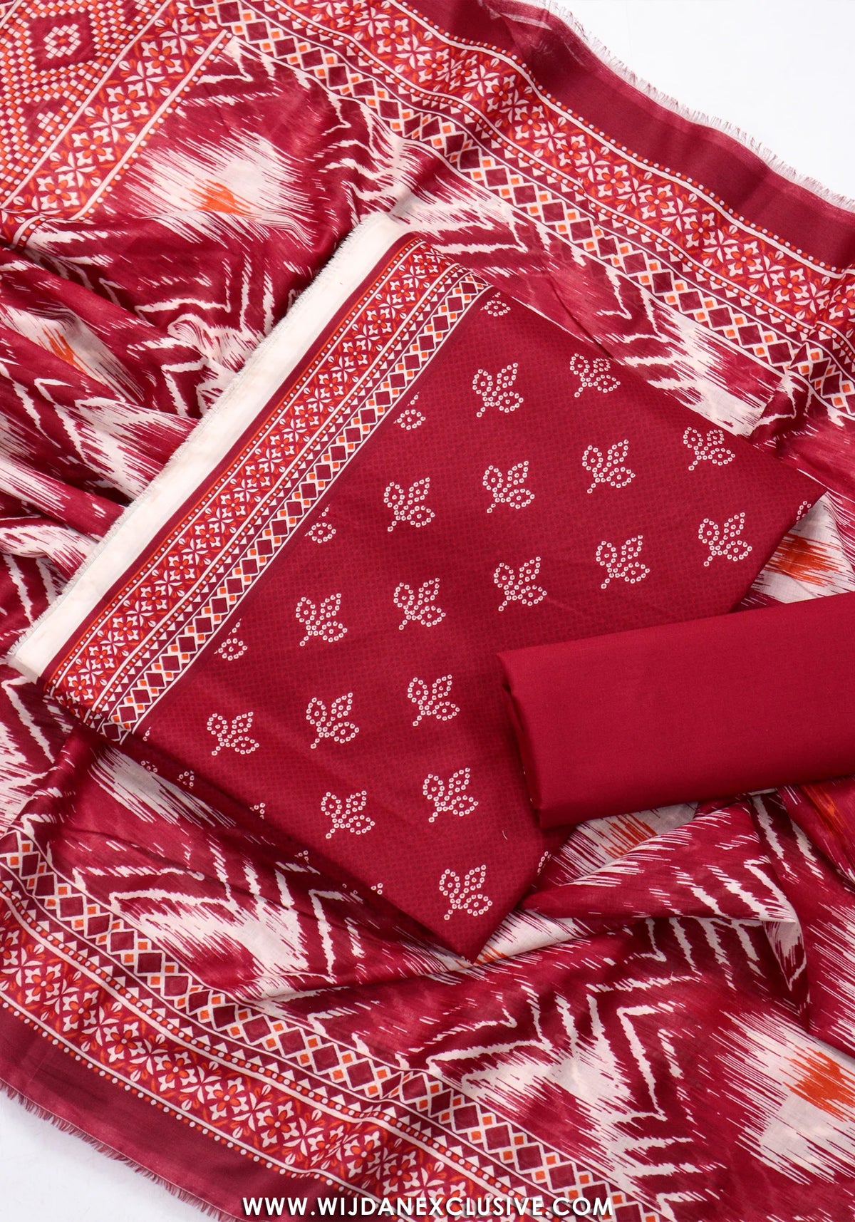 Bin Saeed Unstitched Printed Lawn Vol-I Collection - 2026 (RED)