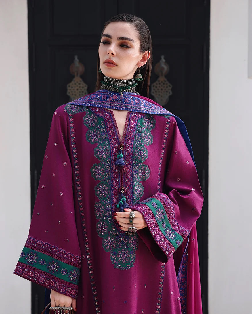 Nuvera by Mushq | Unstitched Embroidered Raw Silk Formal Collection'26 (REINA ROUGE)