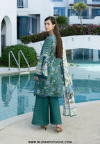 Santorini by Elaf | Unstitched Printed Lawn Collection - 2026 EPN-9A PEACOCK