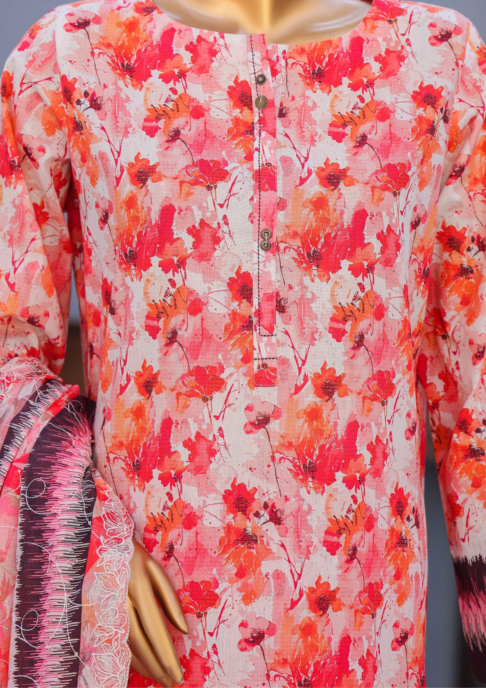 HZ Premium Unstitched Embroidered Lawn Collection - 2026 PEC-617