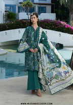 Santorini by Elaf | Unstitched Printed Lawn Collection - 2026 EPN-9A PEACOCK