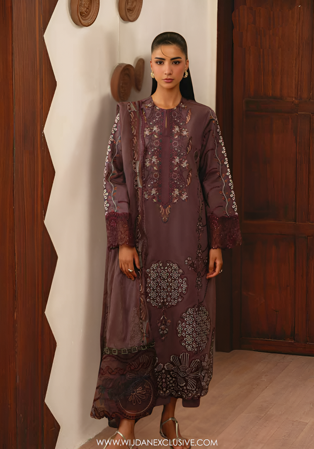Elsa by Marjjan | Unstitched Embroidered Lawn Collection - 2026 ( 214-A)