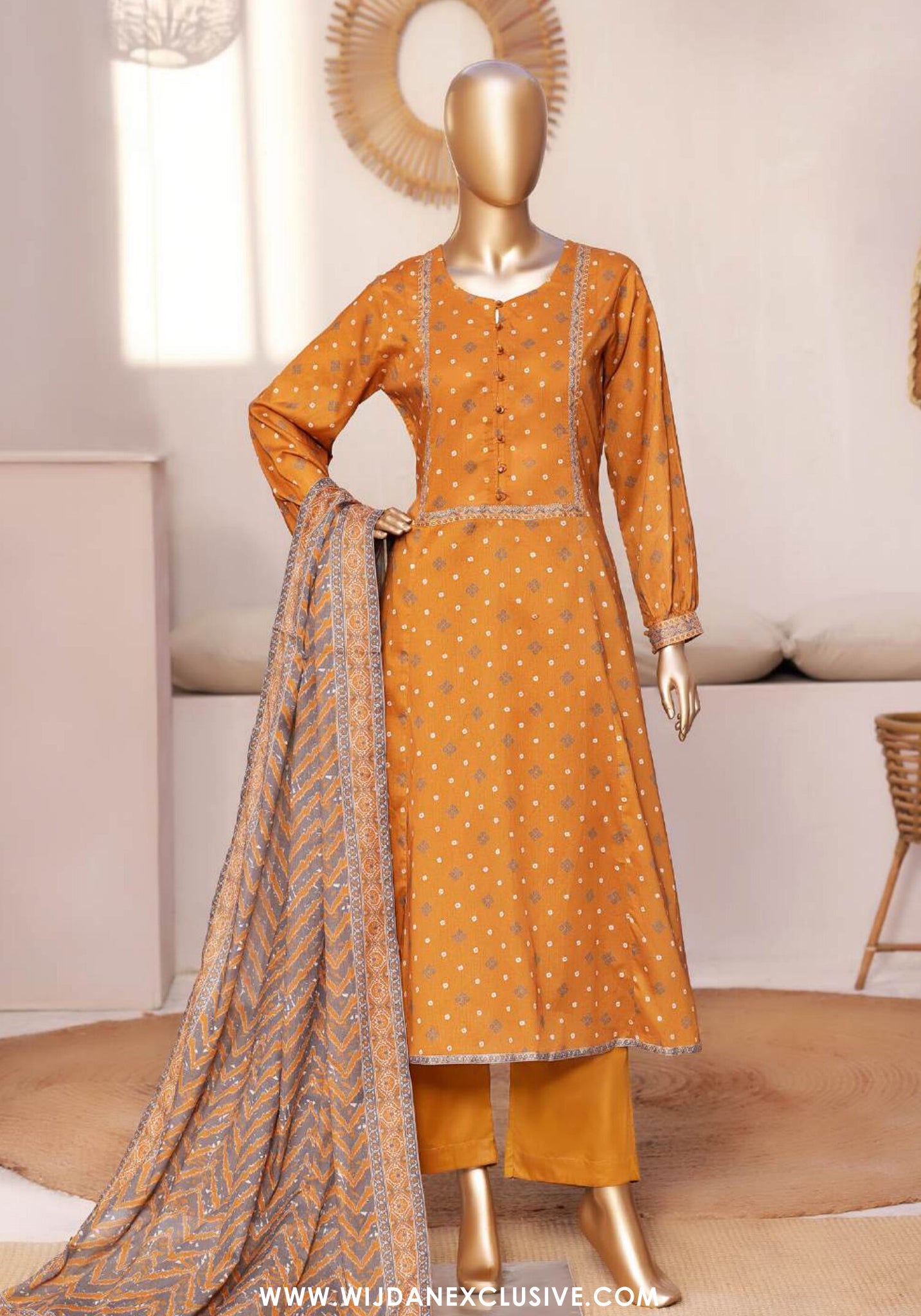 Bin Saeed Stitched Exclusive Printed Lawn 3pc Frock Vol-01 Collection - 2026 (D-11)