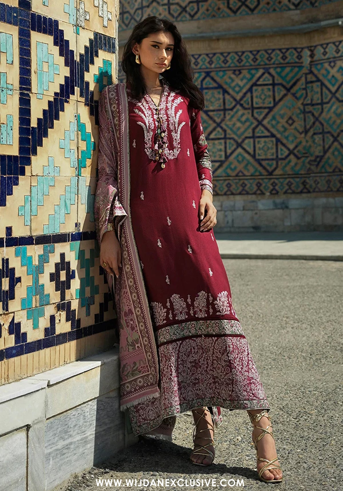 Broadway by Mushq | Unstitched Embroidered Viscose Collection'26 (TIMURID ROSE)