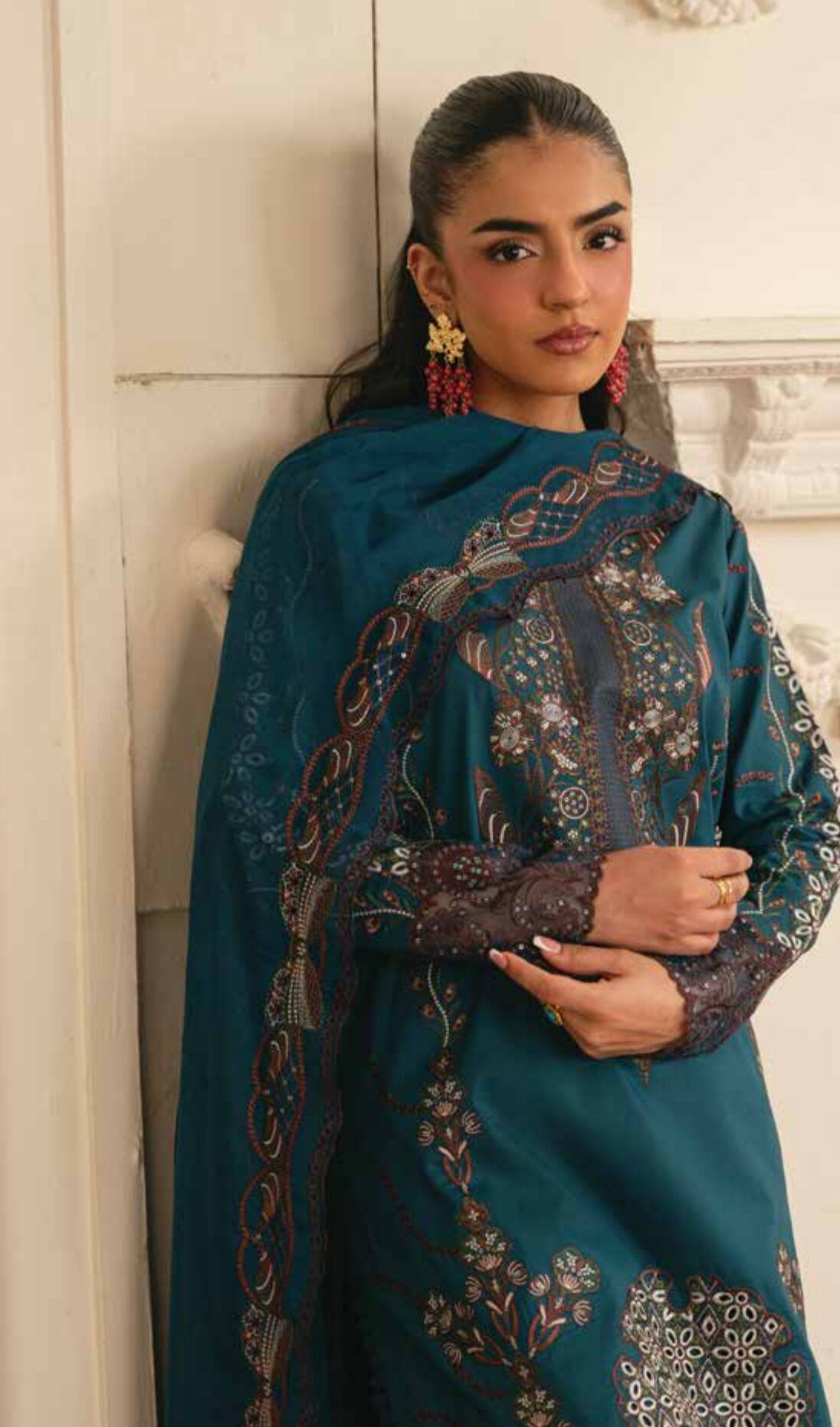 Elsa by Marjjan | Unstitched Embroidered Lawn Collection - 2026 ( 214-B)