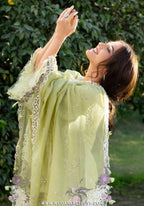 Elaf Unstitched Luxury Lawn Collection -2026 (PISTACHIA)