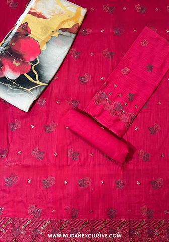 Andaaz Unstitched Embroidered Slub Lawn - 2025 by Wijdan D-01