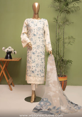 HZ Dastan Slub Lawn Embroidered Collection'25 Vol-03 D-12