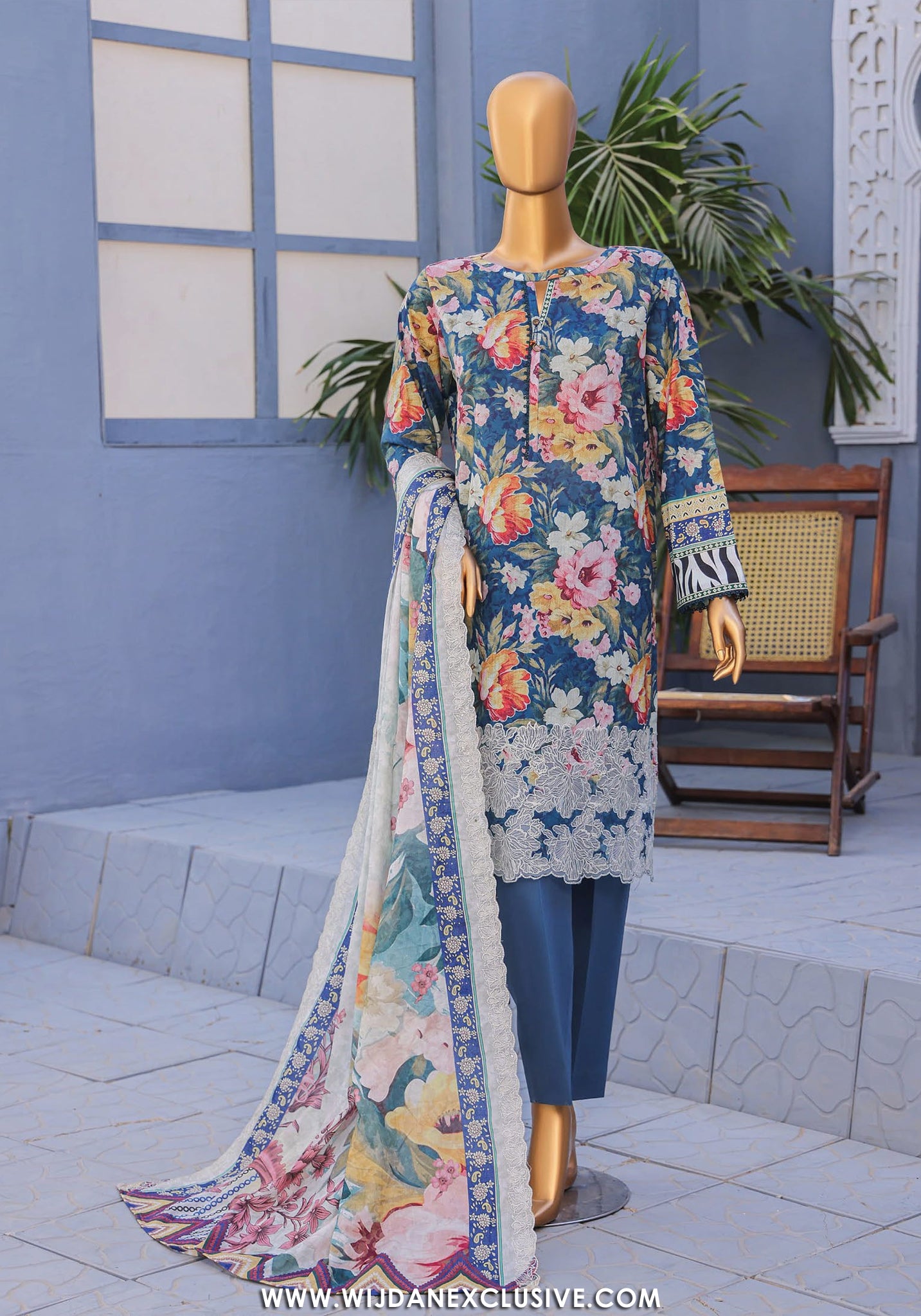HZ Premium Unstitched Embroidered Lawn Collection - 2026 PEC-607