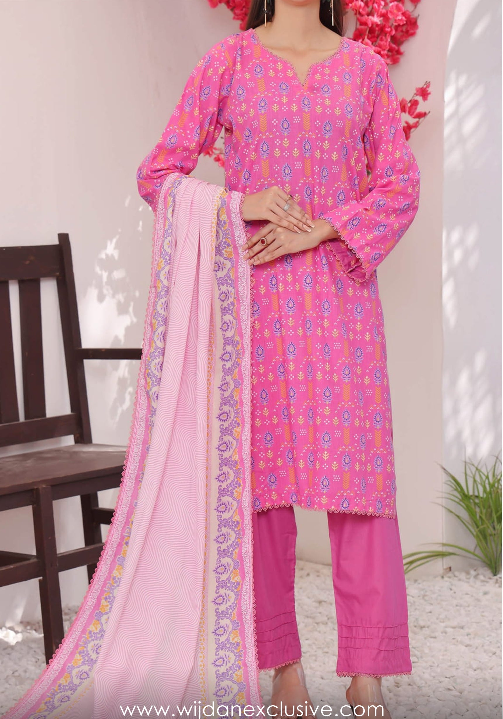 Wrinkle Free Un-Stitched Printed Collection Vol-26 by Amna Khadija D-12