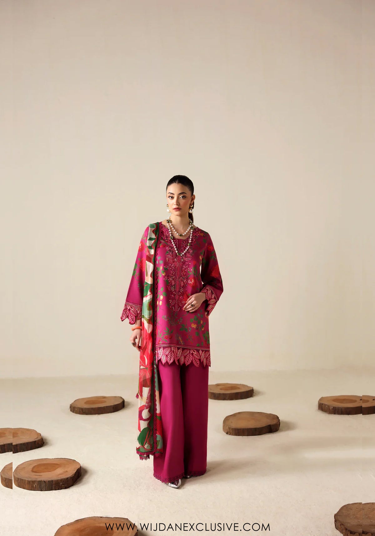Zyrah by Naqsh | Unstitched Fall Winter Collection - 2025 SHOCKING PINK - 00178