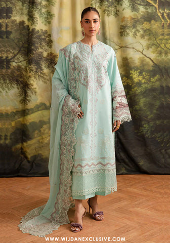 Marjjan Guzel Unstitched Embroidered Lawn Collection - 2025 SMC-208 (Ferozi)