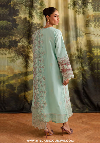 Marjjan Guzel Unstitched Embroidered Lawn Collection - 2025 SMC-208 (Ferozi)