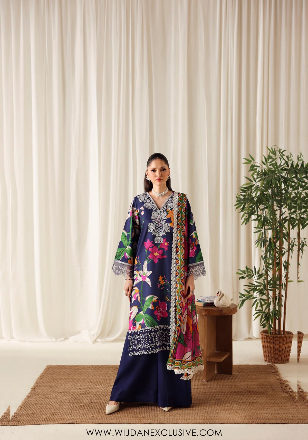 Zyrah by Naqsh | Unstitched Fall Winter Collection - 2025 DARK BLUE - 00190