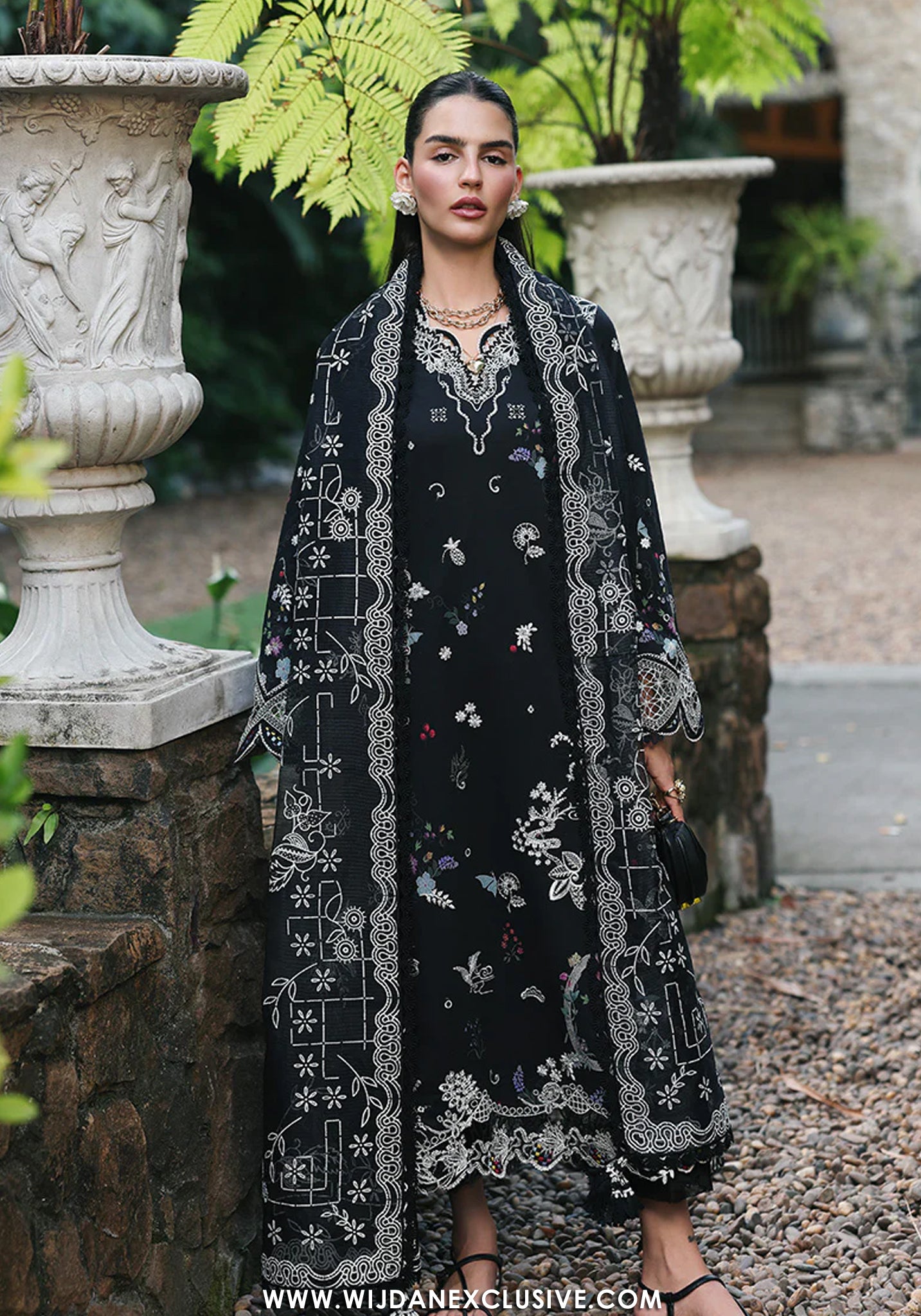 Qline by Qalamkar | Unstitched Lawn Drop - I Collection - 2026 (OBSIDIAN)
