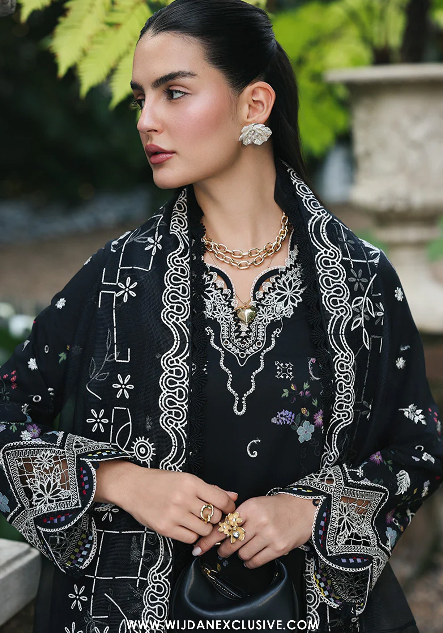 Qline by Qalamkar | Unstitched Lawn Drop - I Collection - 2026 (OBSIDIAN)