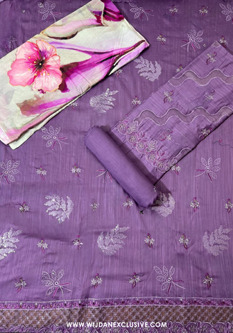 Andaaz Unstitched Embroidered Slub Lawn - 2025 by Wijdan D-03