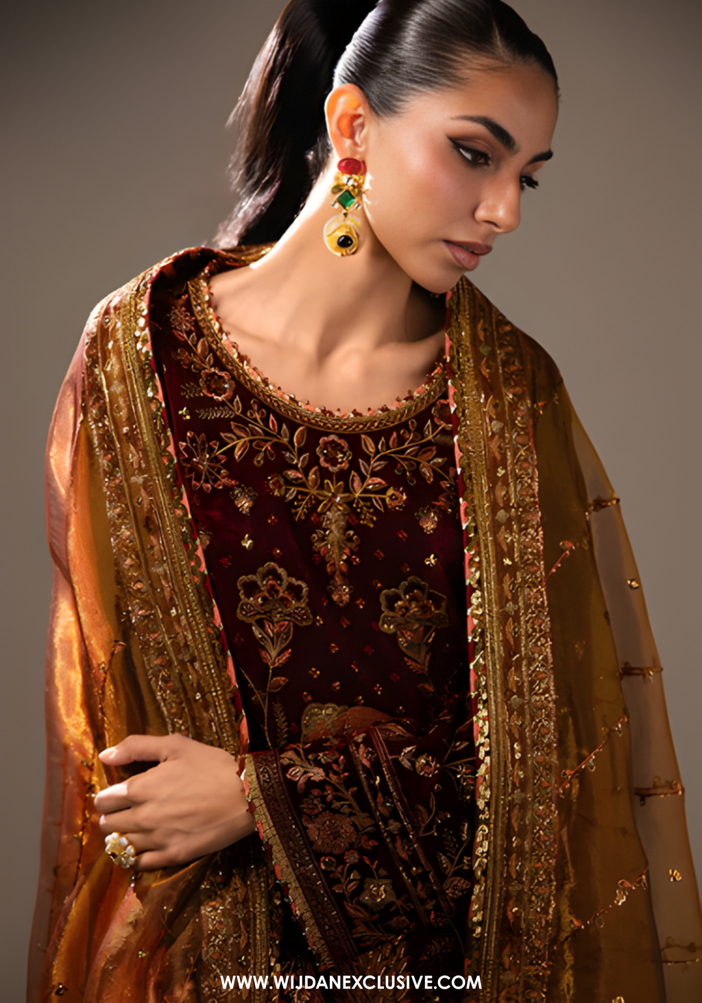 Makhmal Unstitched Embroidered Velvet Collection By Asim Jofa (D-07)