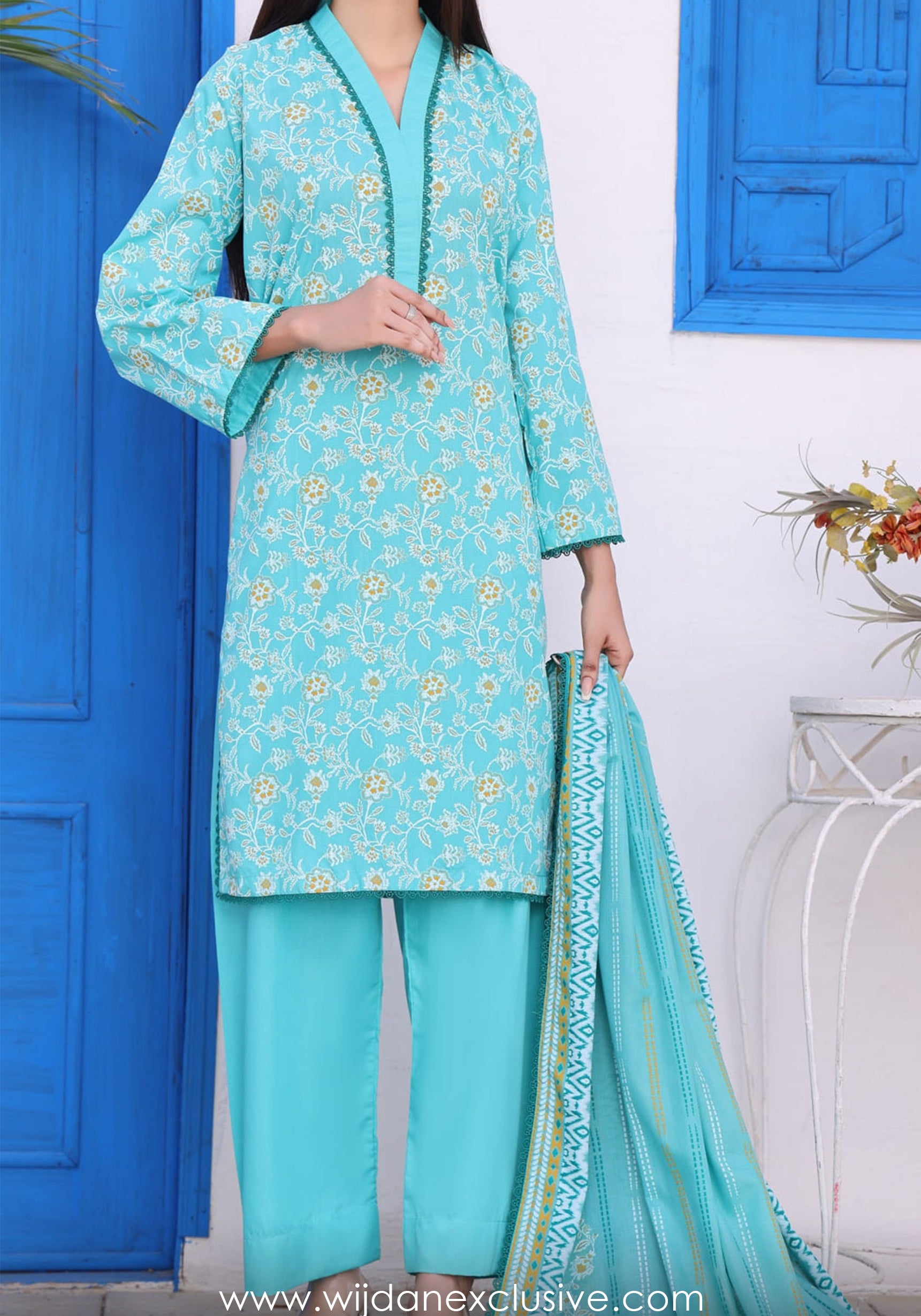 Wrinkle Free Un-Stitched Printed Collection Vol-26 by Amna Khadija D-15