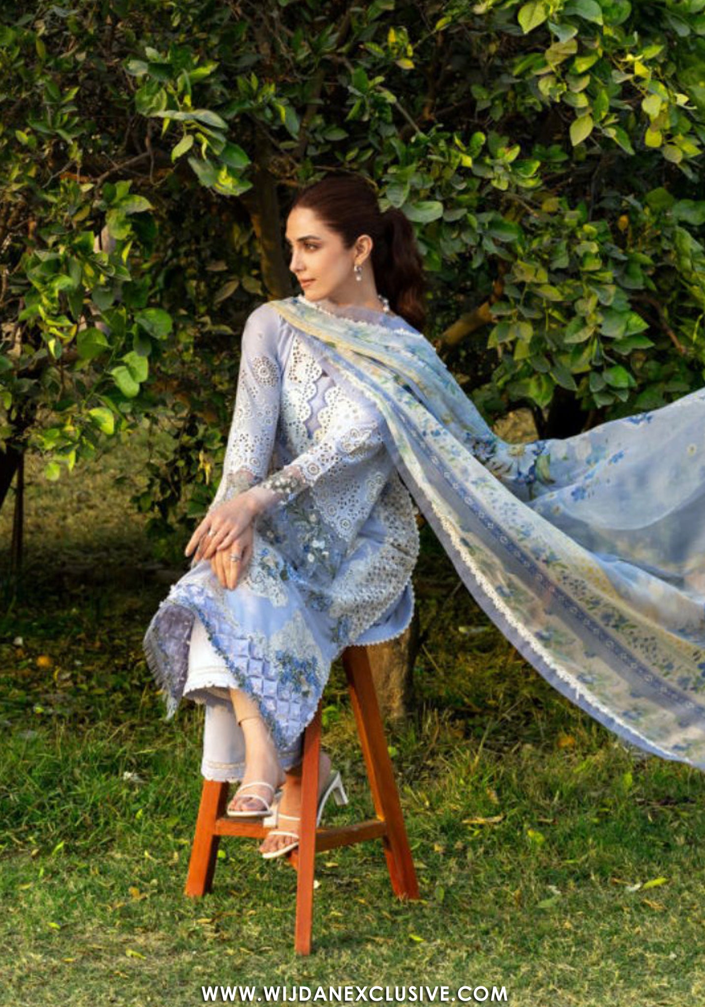 Elaf Unstitched Luxury Lawn Collection -2026 (SKY BLISS)