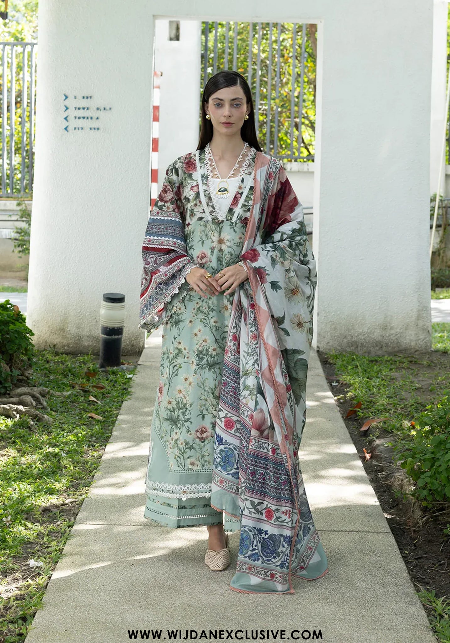 Santorini by Elaf | Unstitched Printed Lawn Collection - 2026 EPN-6B OPALINE GARDEN