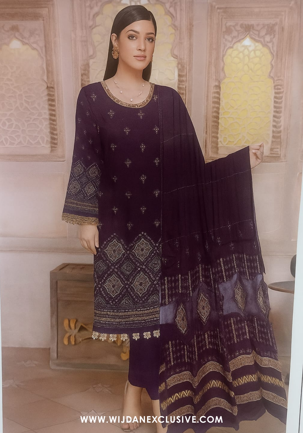 Rahat 3PC Unstitched Fancy Lawn - 2025 by Wijdan D-05