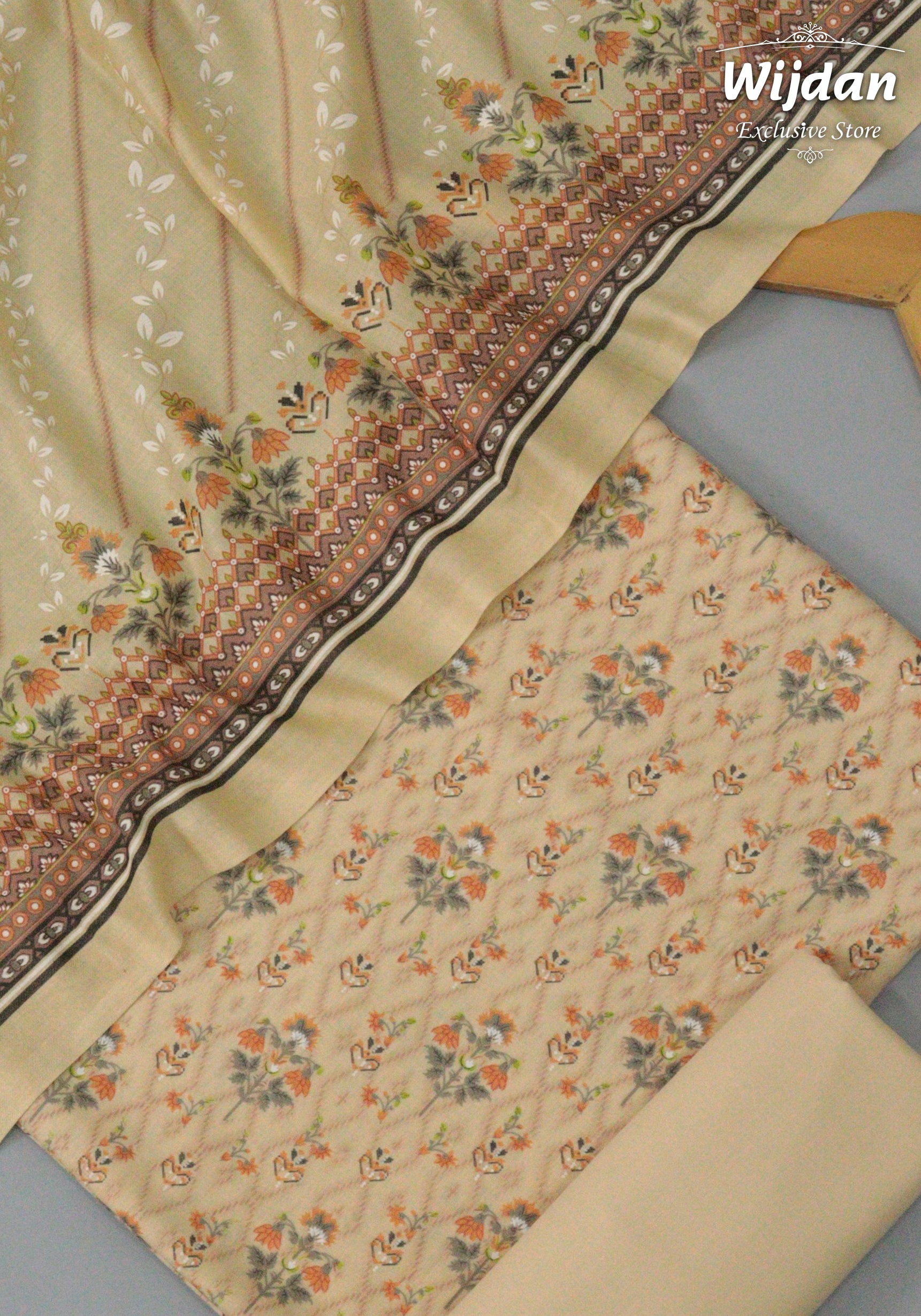 Wrinkle Free Un-Stitched Printed Coll'25 Vol-24 by Amna Khadija D-17